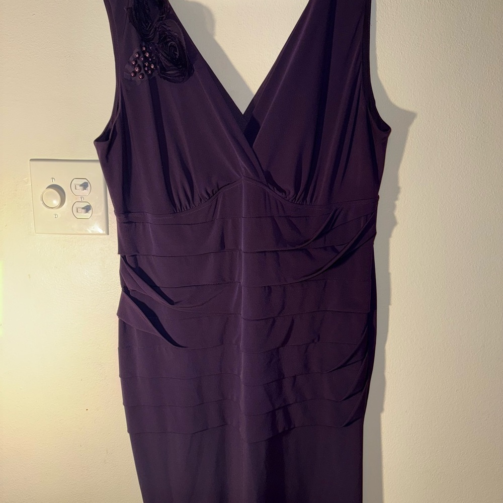 Dressbarn Elegant Purple Formal Ruffled‎ Dress